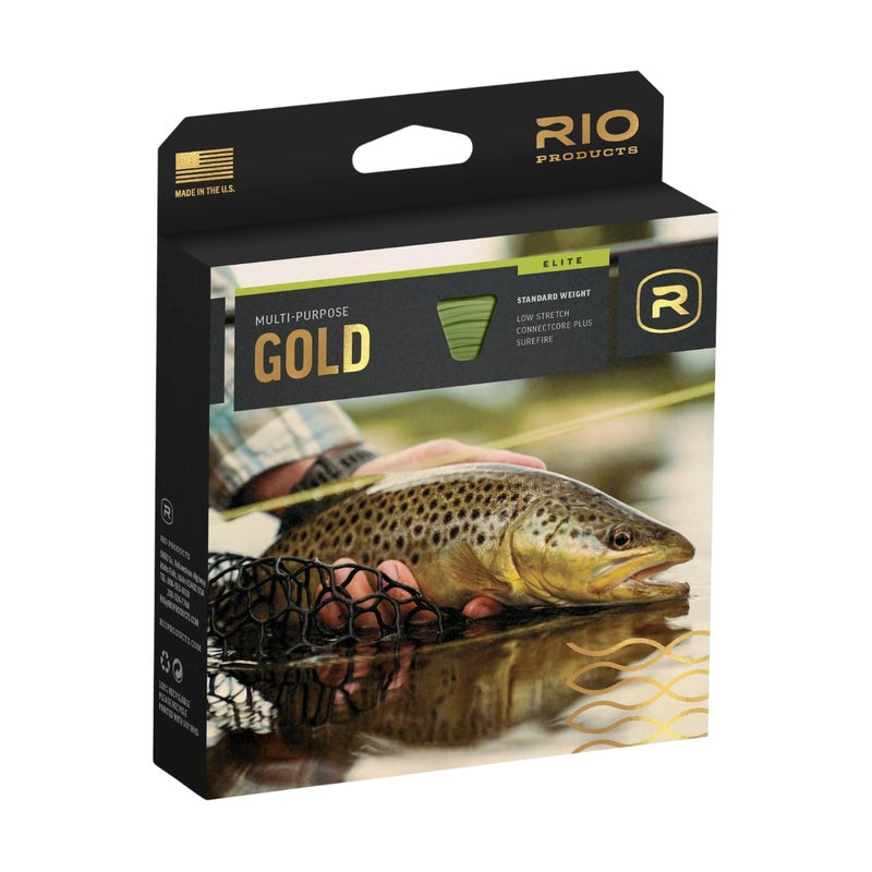 RIO PRODUCTS Elite Gold Fly Line, Easy to Cast Flies from Size 2 to 22, Ultimate All-Around Fly Line with Ultra-Slick Performance, Moss/Gold/Gray, 90ft, WF6F - Image 1